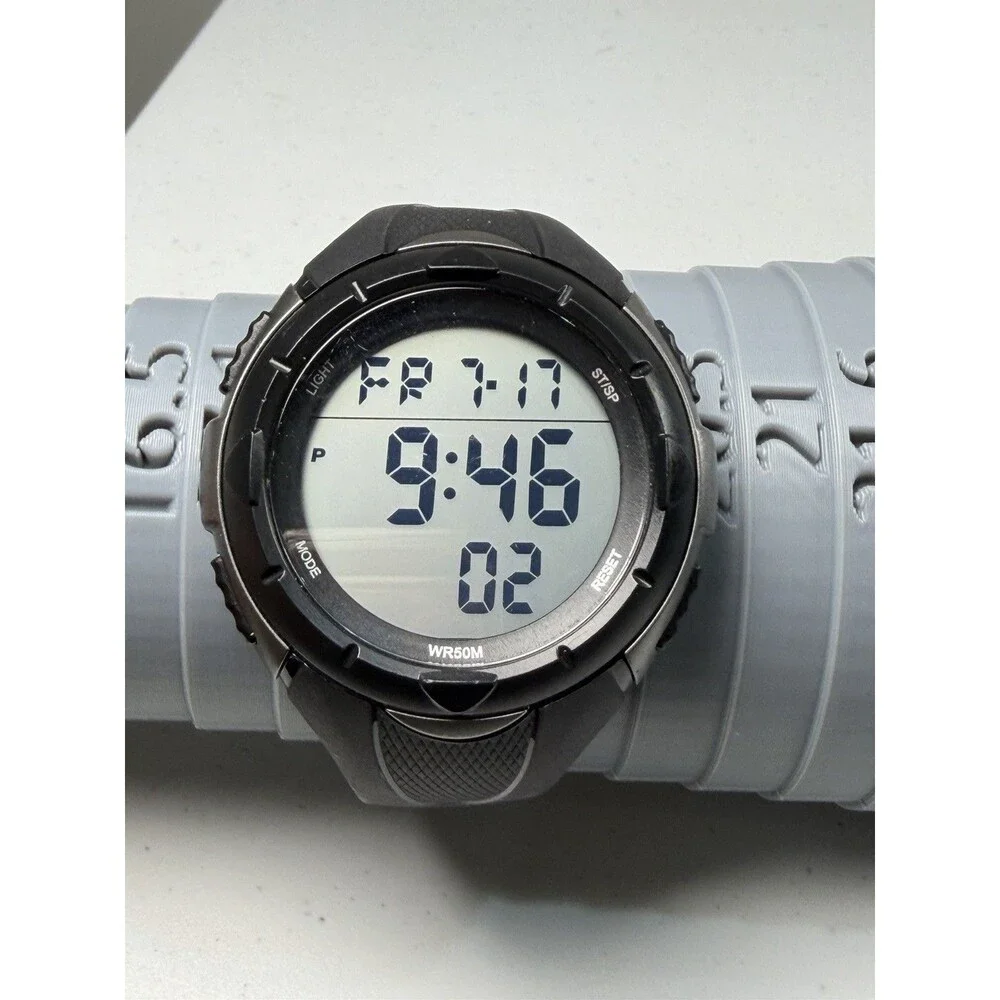Marathon TSK802 Digital Sport Watch WR50M Black New Battery Working 46.8mm
